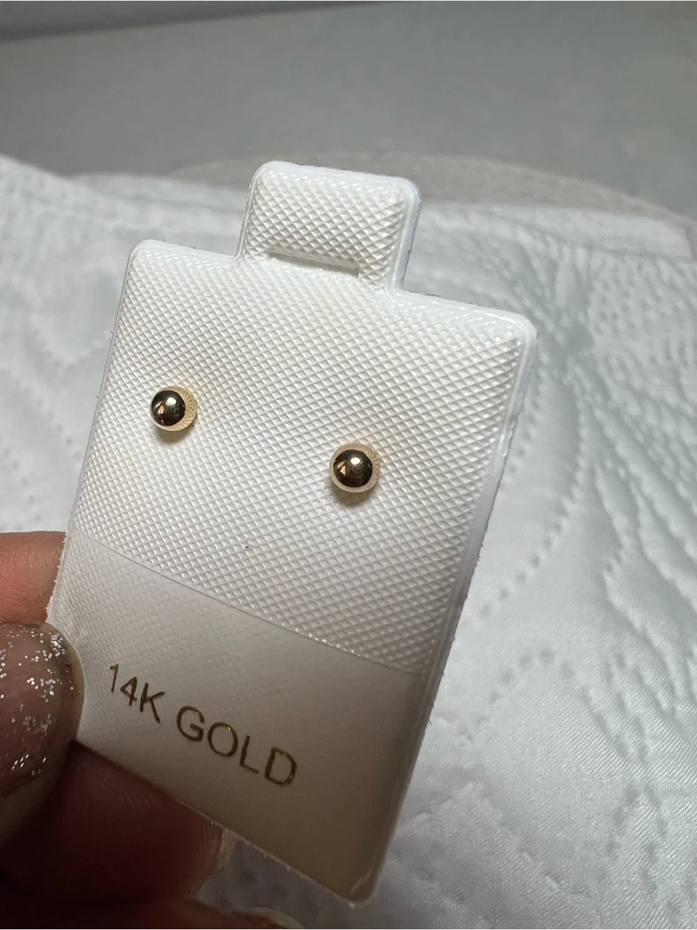 14K Gold Ball Stud Earrings